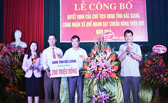 Xã Quế Nham (Tân Yên):  Đón bằng công nhận xã đạt chuẩn nông thôn mới