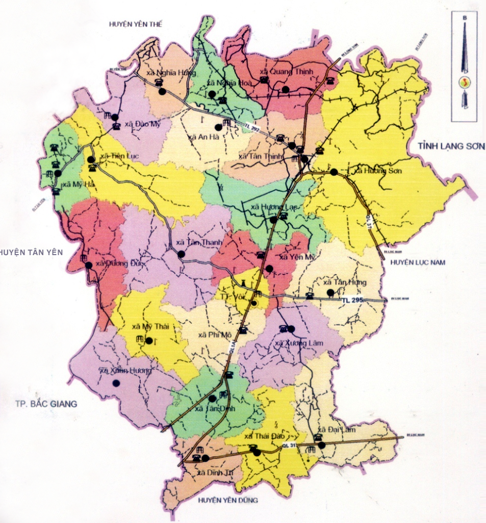 Bản đồ hành chính huyện Lạng Giang