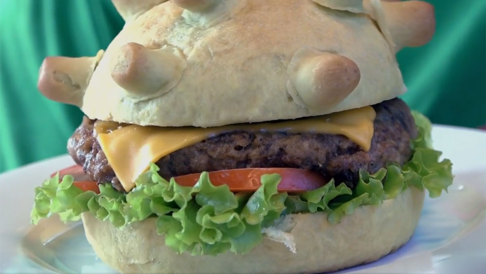 Hamburger hình virus corona