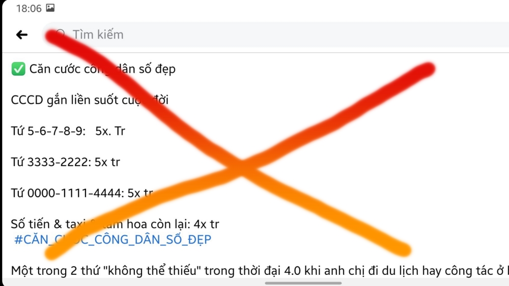 Bắc Giang: Không có việc mua bán số căn cước công dân đẹp