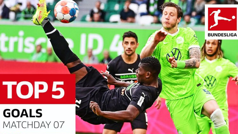 Top 5 bàn thắng đẹp vòng 7 giải Bundesliga