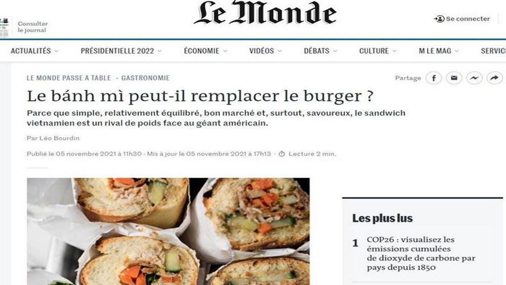 Le Monde newspaper: Vietnamese ‘banh mi’ is formidable rival of American burger