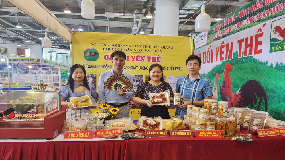 Giới thiệu sản phẩm gà đồi Yên Thế tại Hội chợ OCOP khu vực Đông Bắc - Quảng Ninh 2023