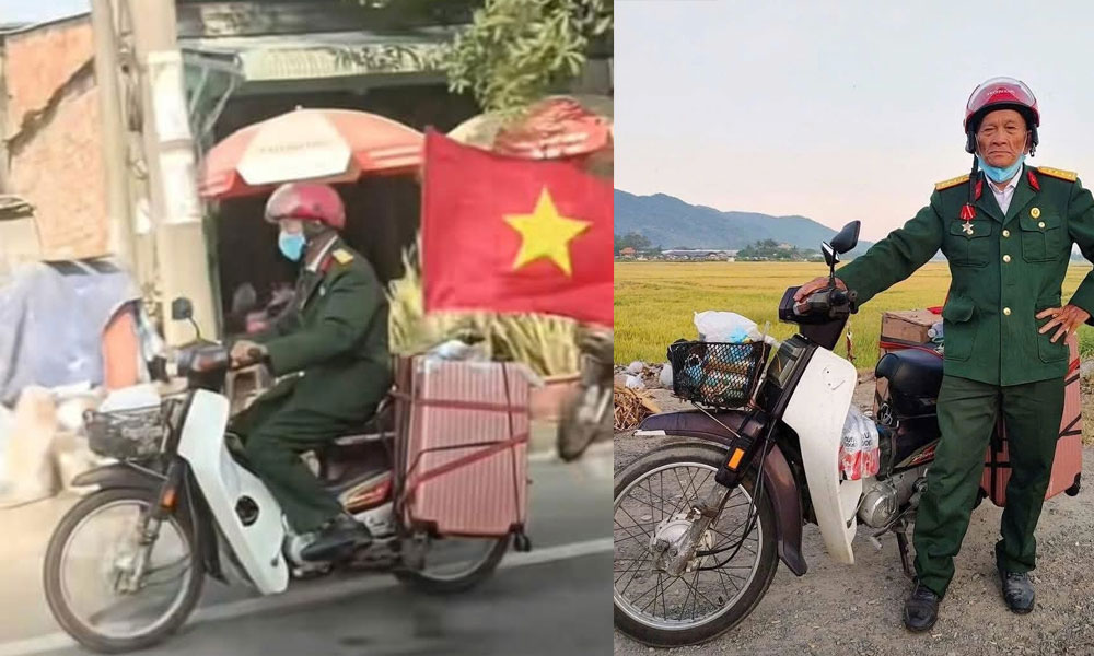 Cựu chiến binh 76 tuổi đi xe máy 1.300 km vào Thành phố Hồ Chí Minh xem diễu binh