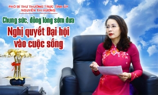 Phó Bí thư Thường trực Tỉnh ủy Nguyễn Thị Hương: Chung sức, đồng lòng, sớm đưa Nghị quyết Đại hội vào cuộc sống