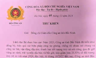 Bộ Công an gửi Thư khen Công an tỉnh Bắc Ninh