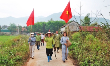  Thôn Sầy (xã Tuấn Đạo): Trồng tre bảo vệ cánh đồng mẫu