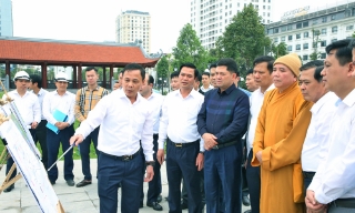 Bí thư Tỉnh ủy Nguyễn Hồng Thái kiểm tra tiến độ dự án xây dựng hạ tầng kỹ thuật và các công trình phụ trợ công viên Văn Miếu