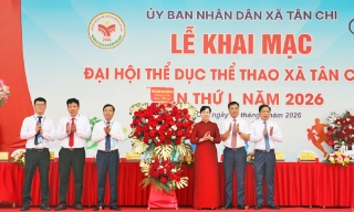 Hơn 1 nghìn vận động viên thi đấu tại Đại hội Thể dục thể thao xã Tân Chi 