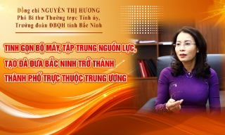 Đồng chí Nguyễn Thị Hương, Phó Bí thư Thường trực Tỉnh ủy, Trưởng đoàn ĐBQH tỉnh Bắc Ninh: Tinh gọn bộ máy, tập trung nguồn lực, tạo đà đưa Bắc Ninh trở thành thành phố trực thuộc Trung ương