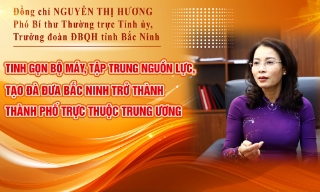 Đồng chí Nguyễn Thị Hương, Phó Bí thư Thường trực Tỉnh ủy, Trưởng Đoàn ĐBQH tỉnh Bắc Ninh: Tinh gọn bộ máy, tập trung nguồn lực, tạo đà đưa Bắc Ninh trở thành thành phố trực thuộc Trung ương