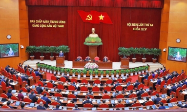  Thông cáo báo chí về ngày làm việc thứ hai Hội nghị Trung ương 3 khóa XIV