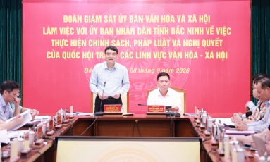  Đoàn giám sát Ủy ban Văn hóa và Xã hội của Quốc hội làm việc với UBND tỉnh Bắc Ninh