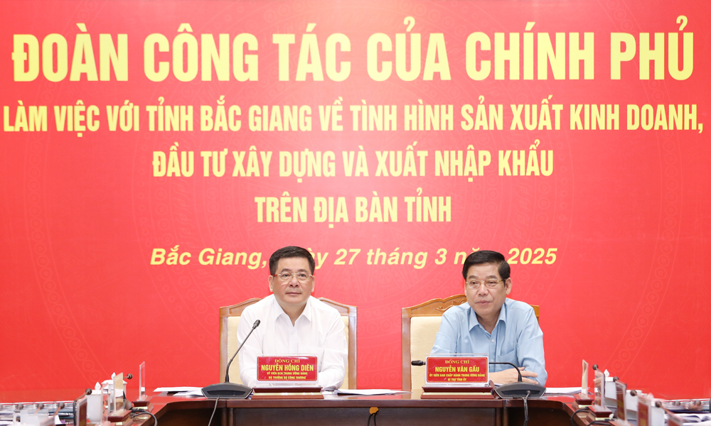 Minister of Industry and Trade urges Bac Giang to synchronously implement solutions to lead country in growth