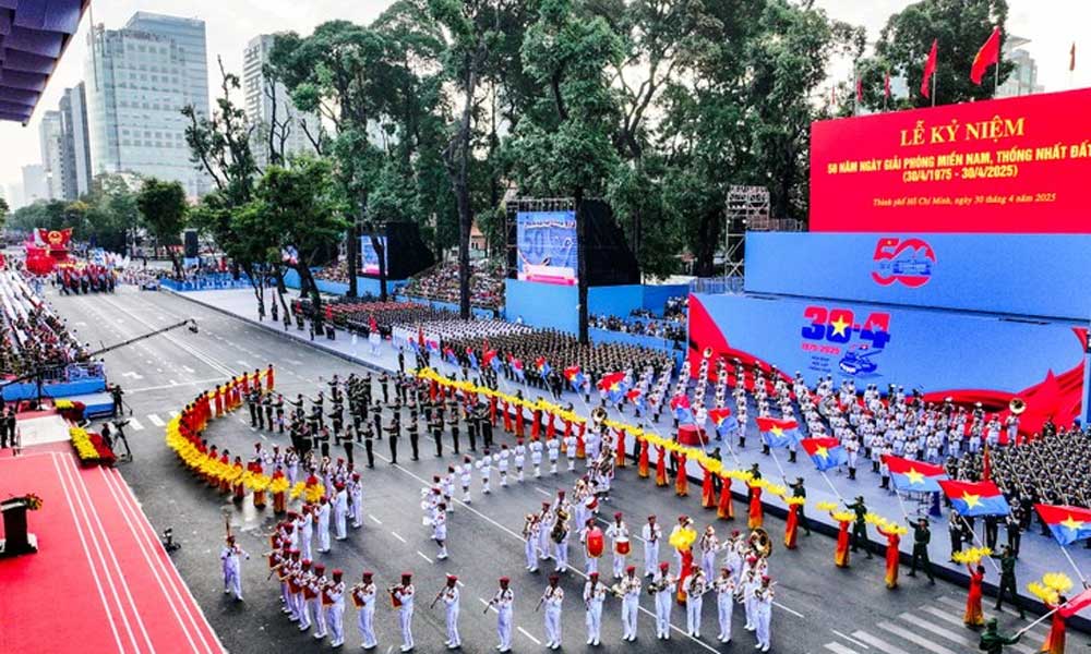 Full-dress rehearsal for grand parade marking 50th reunification anniversary held