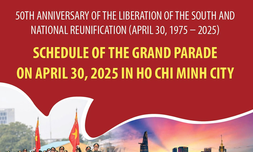 Grand parade schedule on April 30 in Ho Chi Minh City