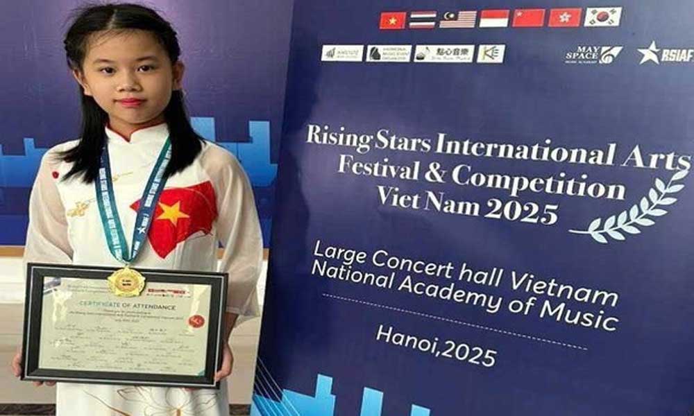 Vietnamese student wins gold at international arts festival