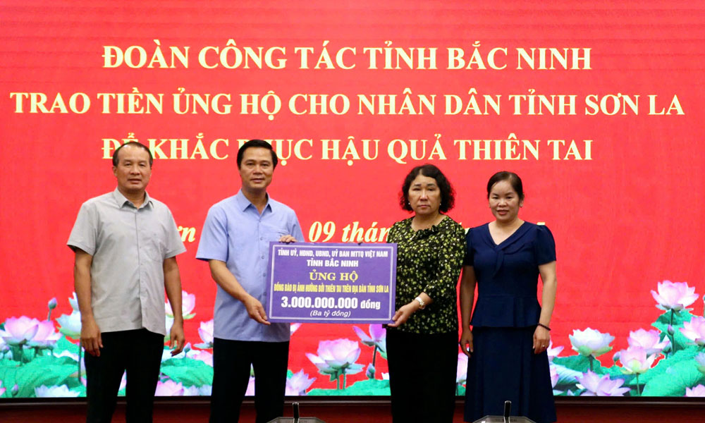 Bac Ninh provides aid to Son La, Nghe An to recover from natural disasters