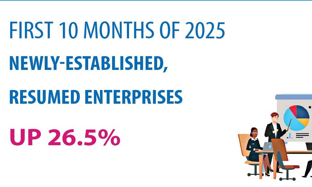 Number of newly registered enterprises surges in first ten months