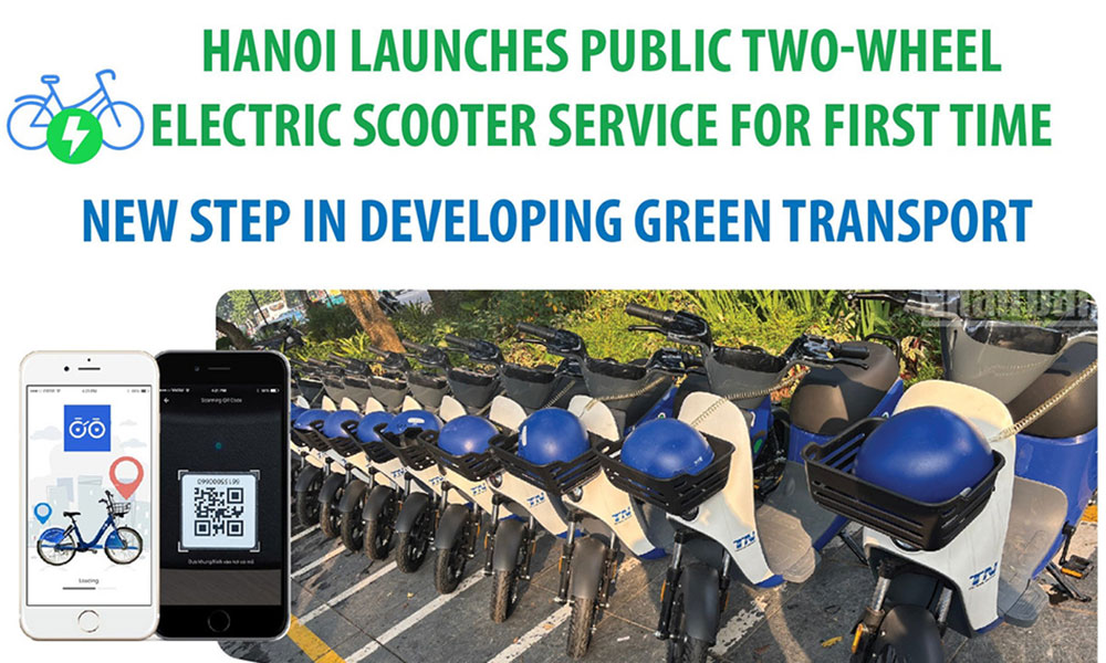 Hanoi launches public two-wheel electric scooter service for first time