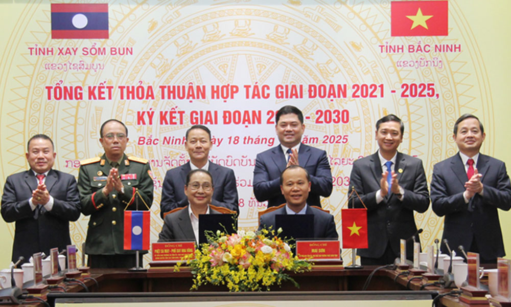 Bac Ninh, Laos’ Xaysomboun province sign cooperation agreement for 2026-2030 period