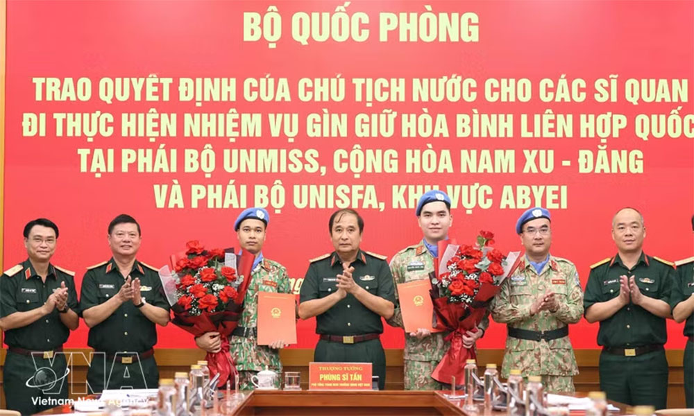 More Vietnamese officers appointed to UN peacekeeping missions in South Sudan, Abyei