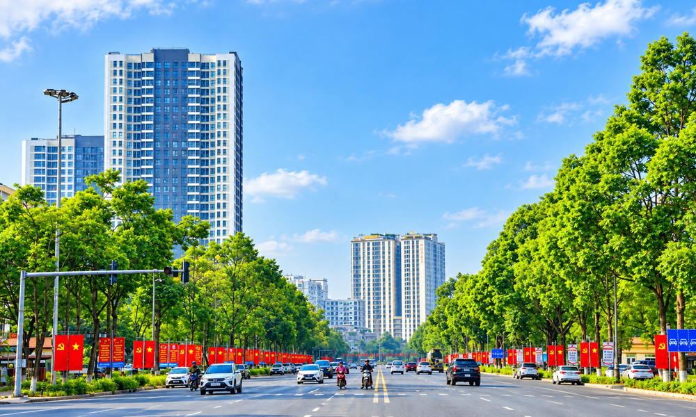 Bac Ninh city establishment: Streets adorned with flags ahead of historic event