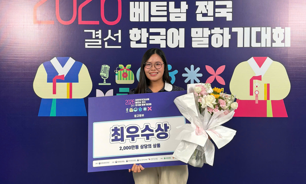 Bac Ninh student wins top prize at national Korean speaking contest
