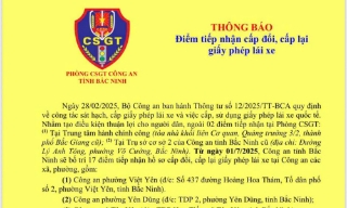 Thông báo 17 điểm tiếp nhận hồ sơ cấp đổi, cấp lại Giấy phép lái xe tại Công an các xã, phường sau sáp nhập