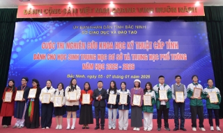 Bắc Ninh: Trao 9 giải Nhất Cuộc thi nghiên cứu khoa học, kĩ thuật cấp tỉnh năm học 2025 - 2026