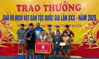 Bắc Ninh xếp thứ Ba toàn đoàn Giải vô địch vật dân tộc quốc gia