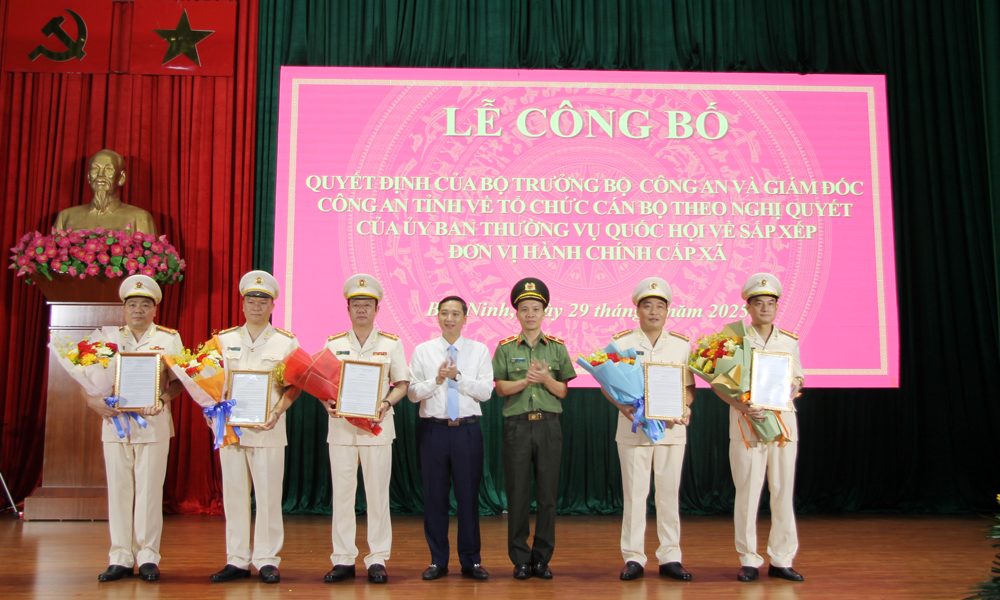 Công bố các quyết định về tổ chức, cán bộ Công an tỉnh Bắc Ninh (mới)