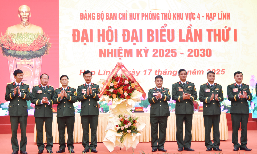  Đại hội Đảng bộ Ban Chỉ huy phòng thủ khu vực 4 - Hạp Lĩnh: Xác định “3 đột phá” trong nhiệm kỳ 2025-2030