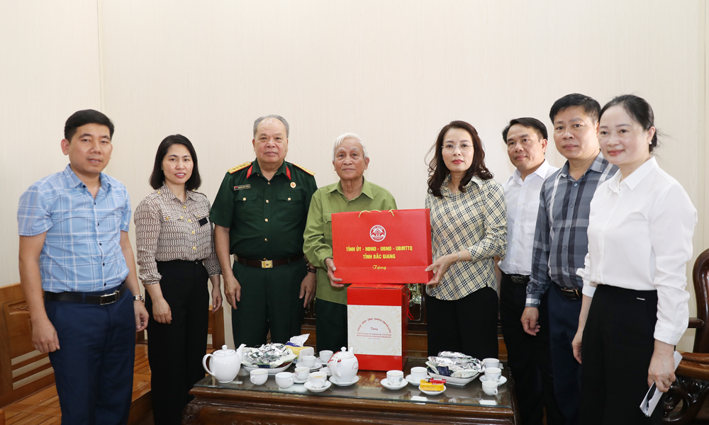 Phó Bí thư Thường trực Tỉnh ủy Nguyễn Thị Hương thăm, tặng quà người có công tại thị xã Việt Yên