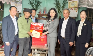Phó Trưởng Đoàn đại biểu Quốc hội tỉnh Trần Thị Vân tặng quà Tết tại phường Việt Yên