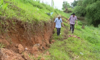 Xuất hiện sự cố sạt trượt mái đê tại xã Mỹ Thái