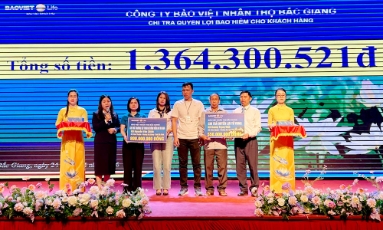  Công ty Bảo Việt Nhân thọ Bắc Giang chi trả gần 1,6 tỷ đồng quyền lợi bảo hiểm 