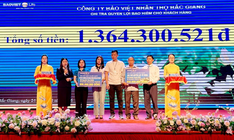 Công ty Bảo Việt Nhân thọ Bắc Giang chi trả gần 1,6 tỷ đồng quyền lợi bảo hiểm 