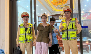 Cảnh sát giao thông Bắc Ninh kịp thời đưa  cháu bé khuyết tật lạc trên cao tốc về gia đình an toàn