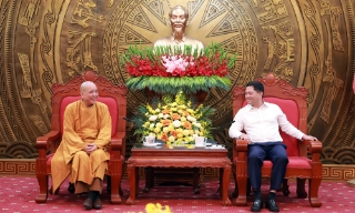Bắc Ninh: Bí thư Thành ủy Nguyễn Hồng Thái tiếp Ban Trị sự Giáo hội Phật giáo thành phố
