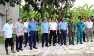 Chủ tịch UBND tỉnh Vương Quốc Tuấn kiểm tra công tác ứng phó với bão số 3 tại một số đơn vị, địa phương