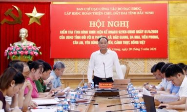  Bắc Ninh: Kiểm tra tiến độ làm sạch dữ liệu đất đai tại 8 phường, xã