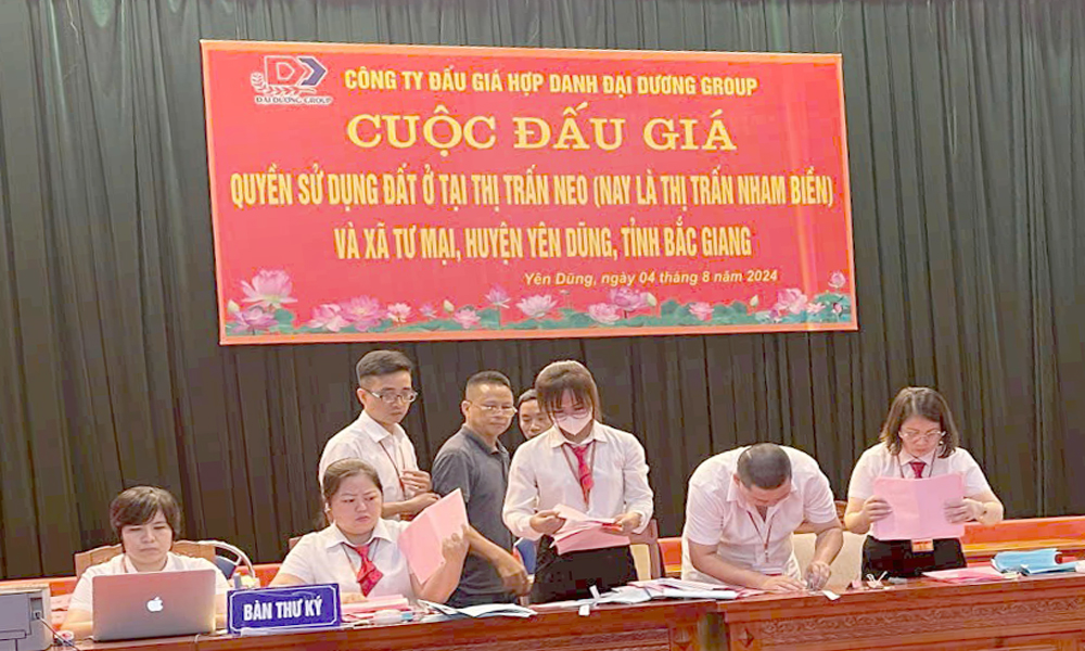 Yên Dũng: Đấu giá thành công 26 lô đất ở, giá trúng chênh cao