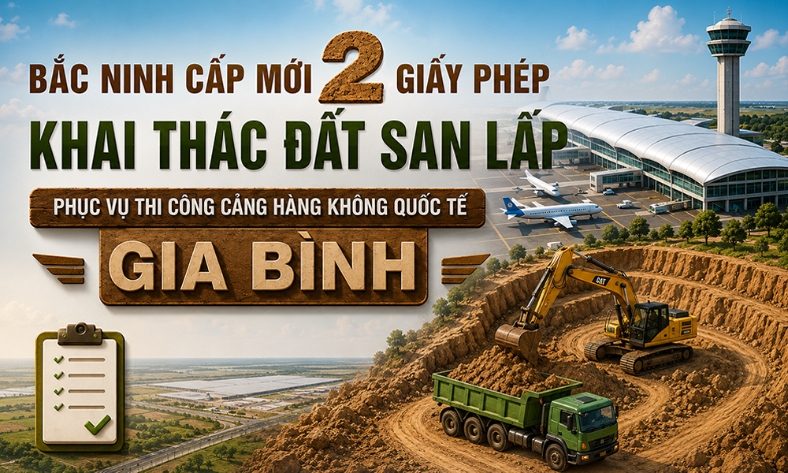  Bắc Ninh cấp mới 2 giấy phép khai thác đất phục vụ sân bay Gia Bình