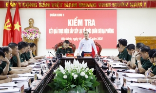 Đoàn công tác Quân khu 1 kiểm tra việc sắp xếp tổ chức quân sự địa phương tại Bắc Ninh