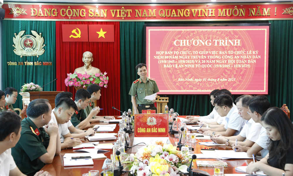  Bắc Ninh: Rà soát tiến độ chuẩn bị Lễ kỷ niệm 80 năm Ngày truyền thống Công an nhân dân