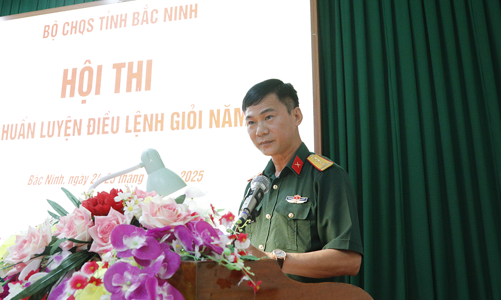  Bộ Chỉ huy quân sự tỉnh Bắc Ninh: Thi cán bộ huấn luyện điều lệnh giỏi