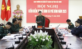 Ban Thường vụ Đảng ủy quân sự tỉnh Bắc Ninh kiểm điểm tự phê bình và phê bình