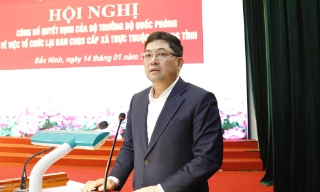 Bắc Ninh: Công bố Quyết định của Bộ trưởng Bộ Quốc phòng về tổ chức lại ban chỉ huy quân sự cấp xã