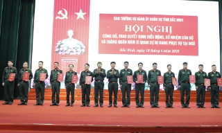 Bắc Ninh: Công bố quyết định điều động, bổ nhiệm cán bộ và thăng quân hàm sĩ quan dự bị đang phục vụ tại ngũ